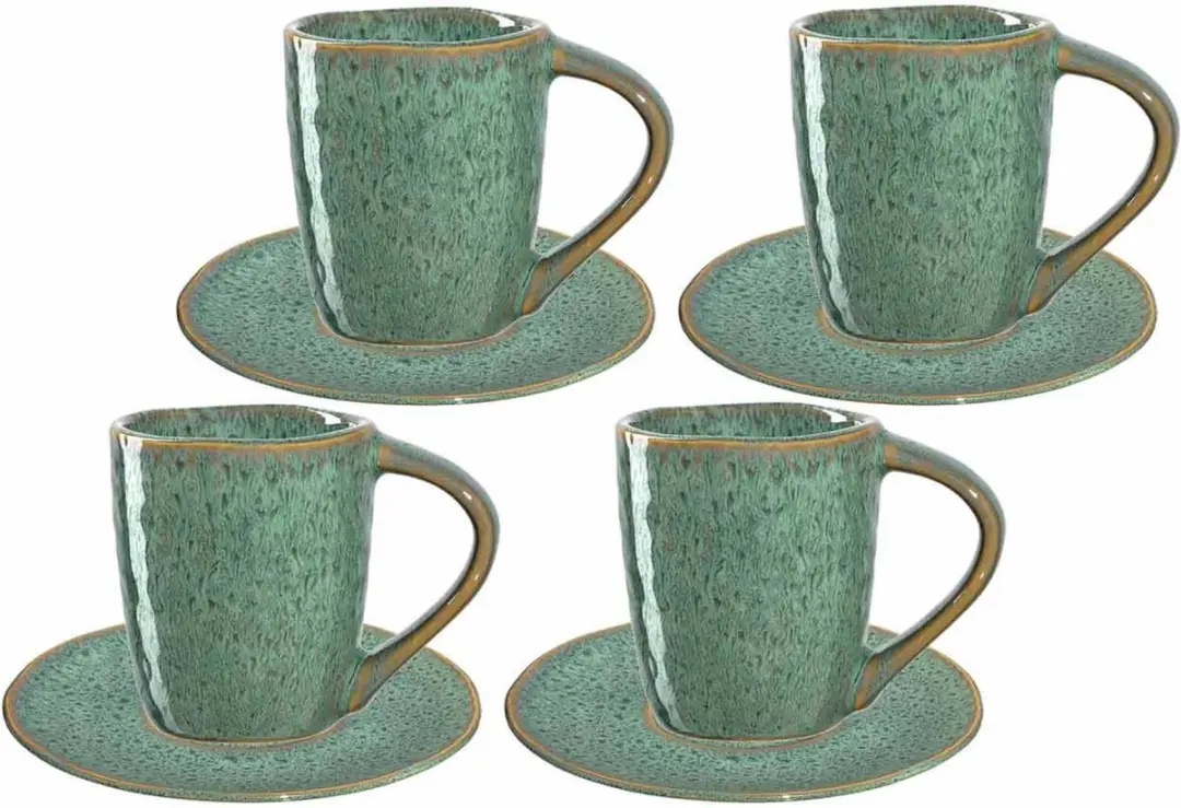 Leonardo Matera Espressotassen Set - 8 Stuks - Antraciet