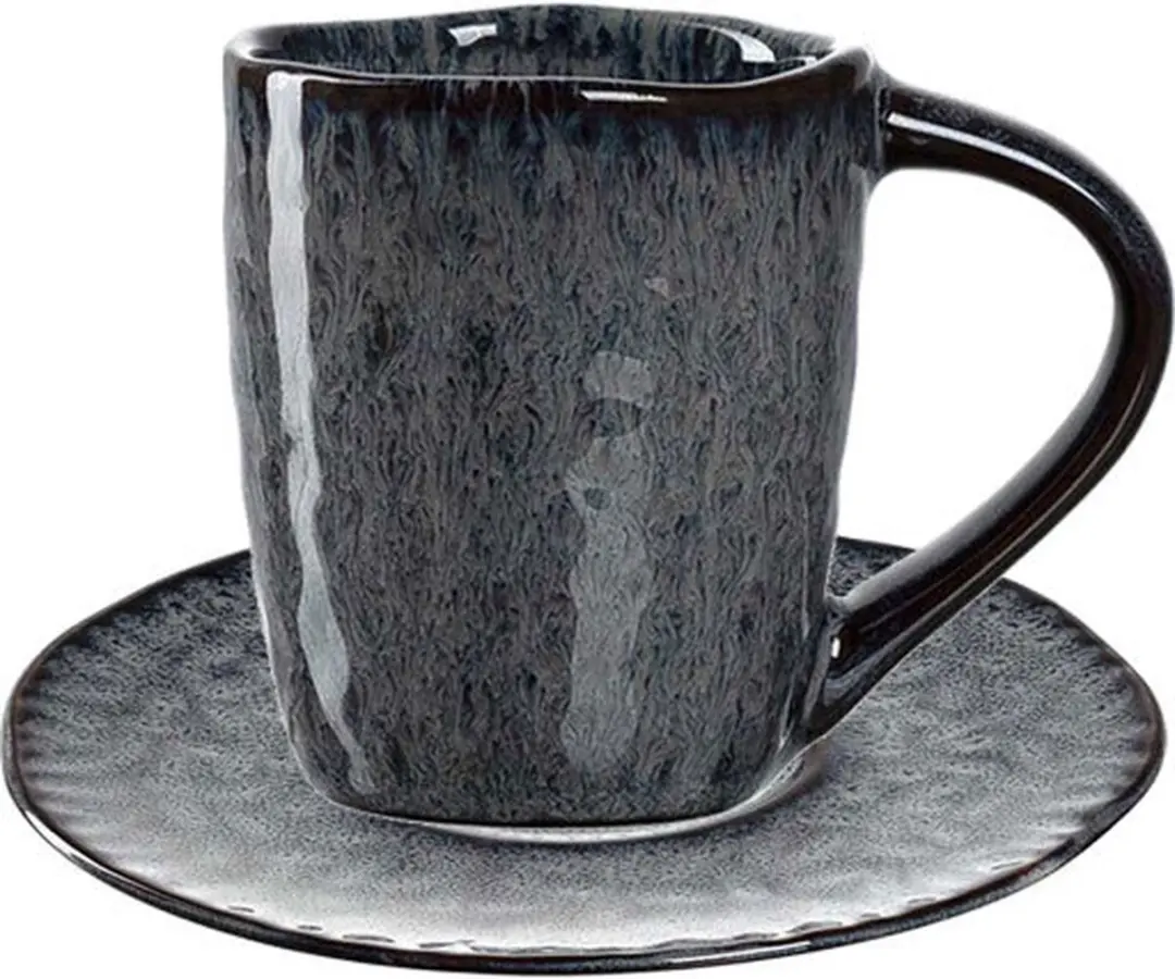 Leonardo Matera Espressotassen Set - 8 Stuks - Antraciet