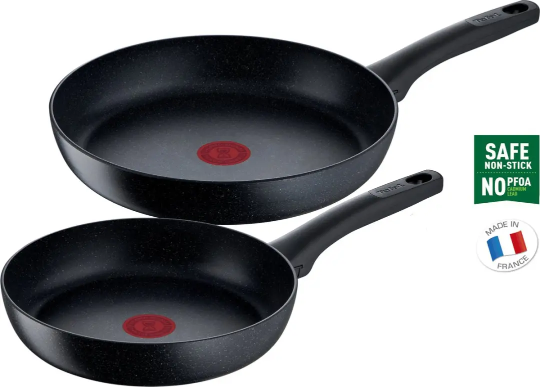 Tefal Black Stone Koekenpannenset 24/28cm - 2 Stuks