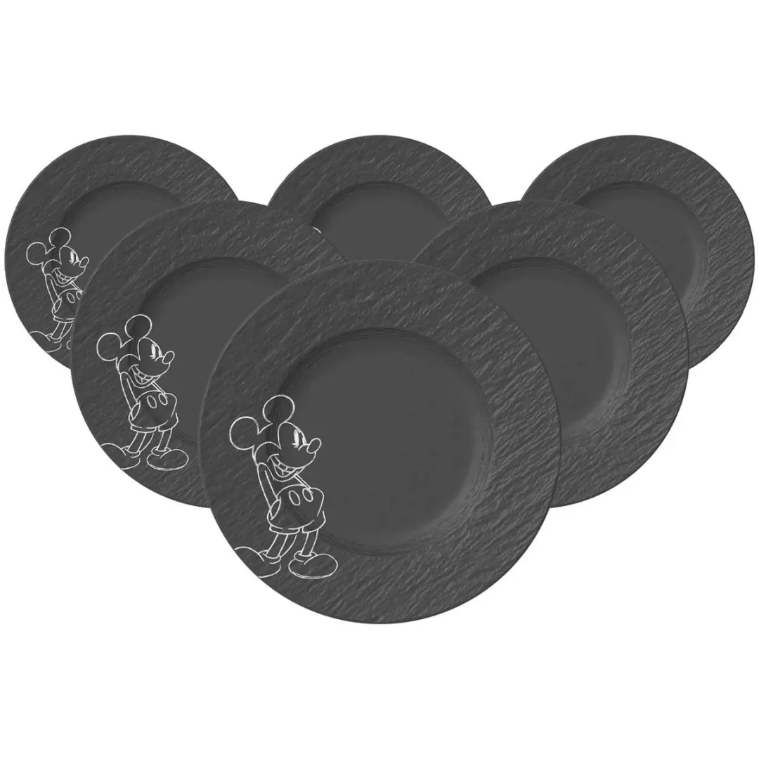 Villeroy & Boch Manufacture Rock Mickey Mouse Ontbijt/Dessertbord - Ø21,7cm - 6 Stuks - afbeelding 6 van 6