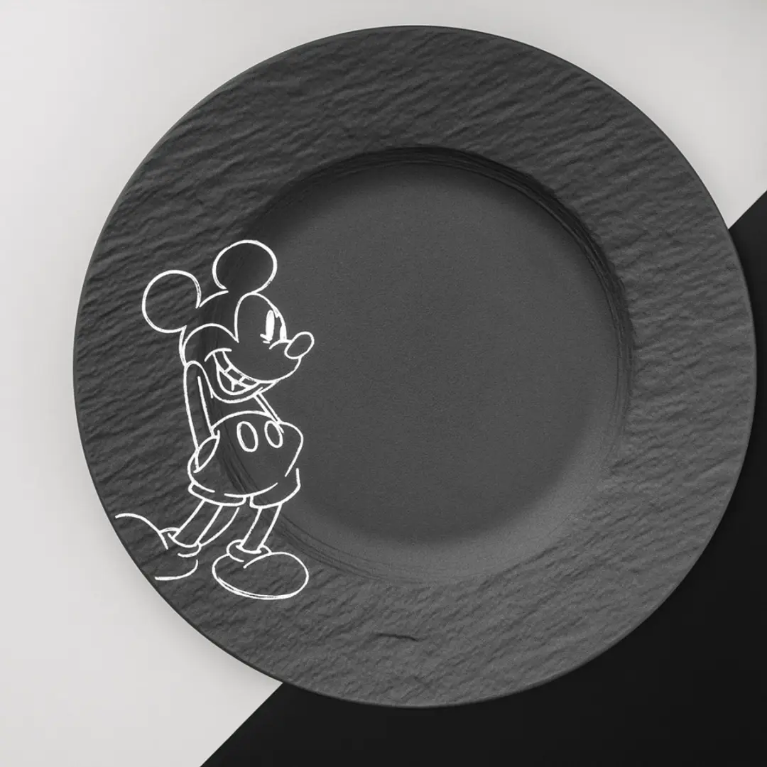 Villeroy & Boch Manufacture Rock Mickey Mouse Ontbijt/Dessertbord - Ø21,7cm - 6 Stuks