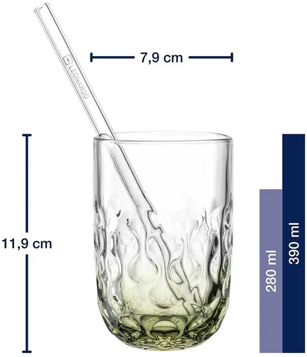 Leonardo Matcha Latte Gläser 390ml - Set van 2 - Groen