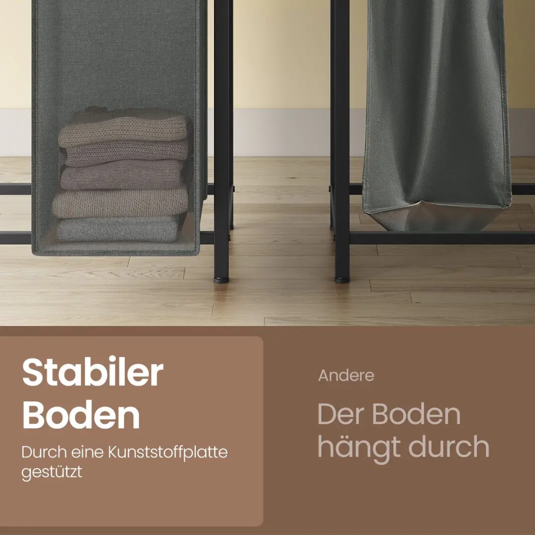 Songmics Wasmand 140L - 4 Compartimenten met Plank