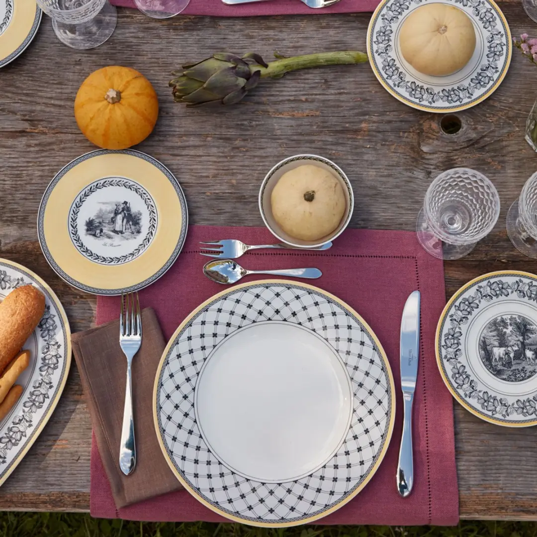 Villeroy & Boch Audun Promenade Speiseteller 27,1cm - Wit-Grijs-Geel