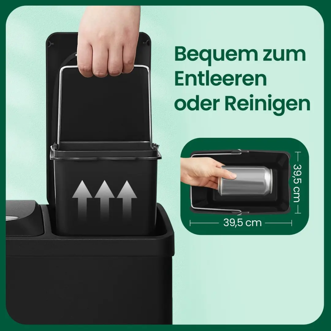 Songmics Keukenprullenbak 24L - 3x8L - Zwart