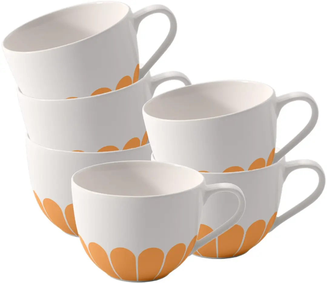 Villeroy & Boch Fleur Couleur Koffietassen 160ml - 6 Stuks - Geel