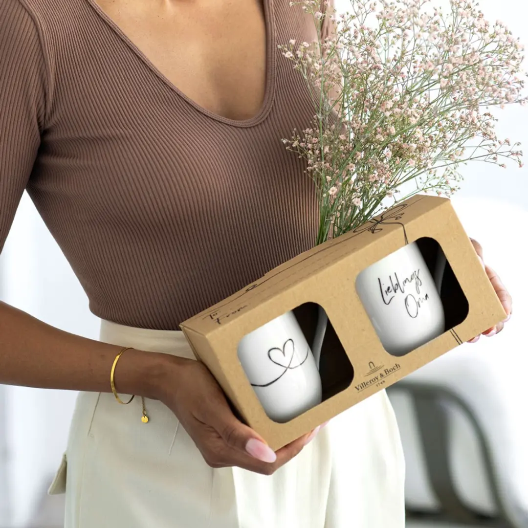 Villeroy & Boch Lieblingsoma Koffiebeker Set 280ml - 2 Stuks - Wit/Gekleurd - afbeelding 3 van 3