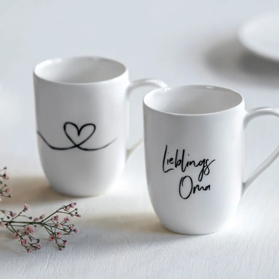 Villeroy & Boch Lieblingsoma Koffiebeker Set 280ml - 2 Stuks - Wit/Gekleurd - afbeelding 2 van 3
