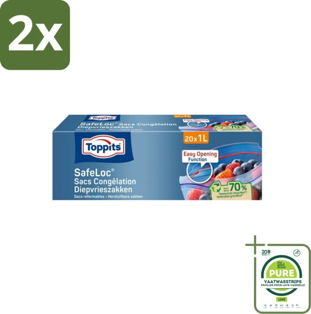 Toppits Safeloc Diepvrieszakken 1L
