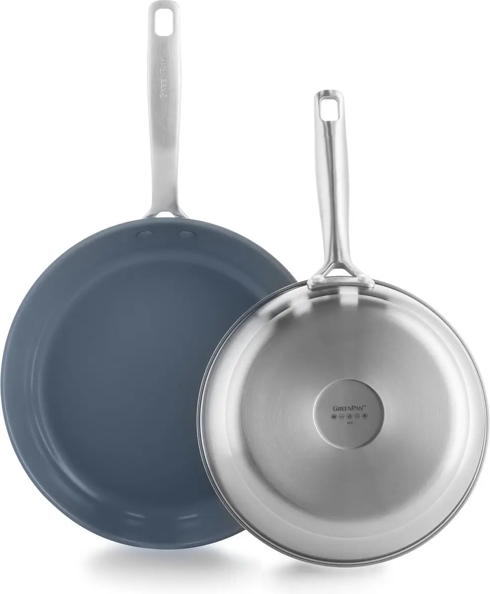 GreenPan Treviso CC004860-001 Koekenpanset 2-delig - PFAS-vrij - Zilver