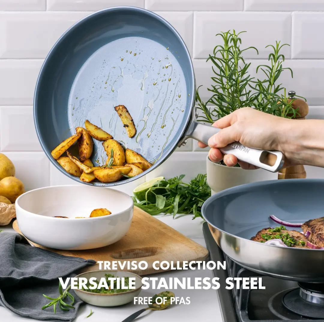 GreenPan Treviso CC004860-001 Koekenpanset 2-delig - PFAS-vrij - Zilver
