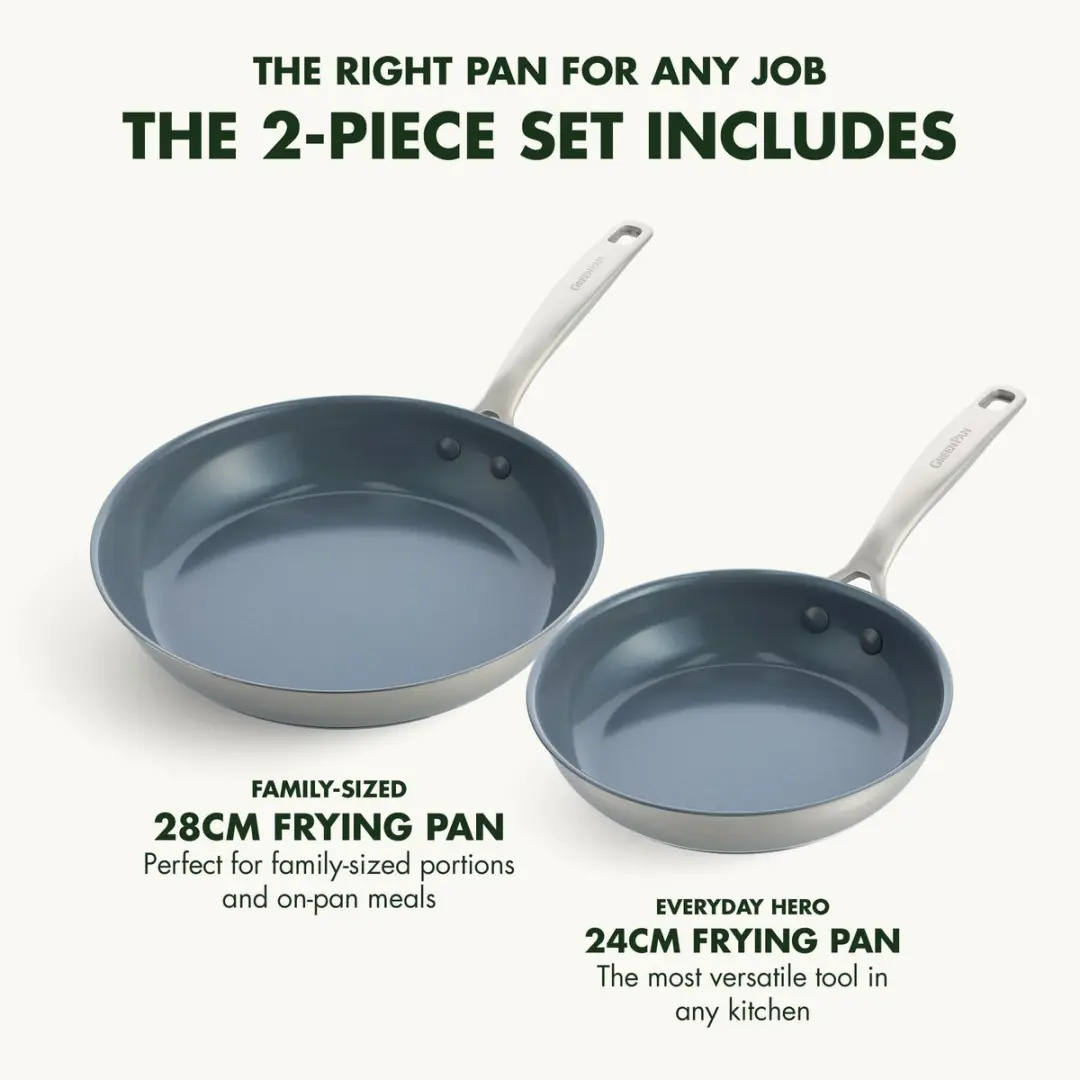 GreenPan Treviso CC004860-001 Koekenpanset 2-delig - PFAS-vrij - Zilver