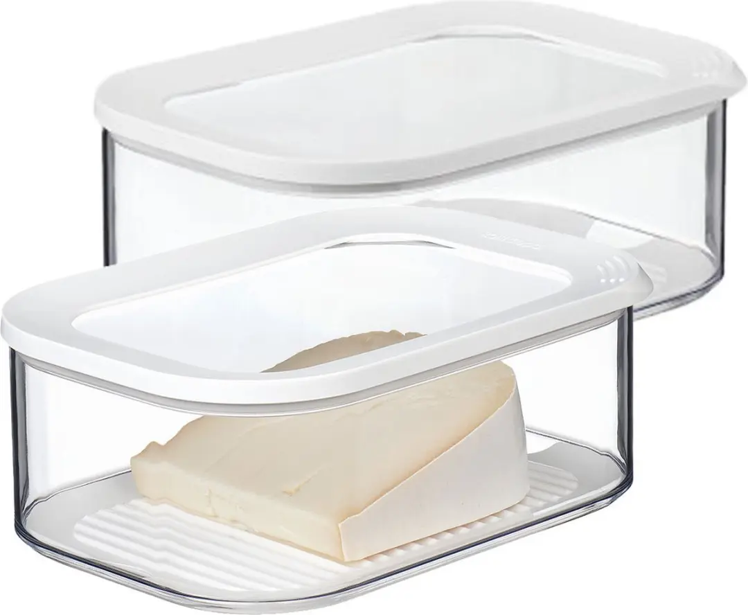 Mepal Modula 2000ml Käsedosen Set - 2 Stuks - Zwart
