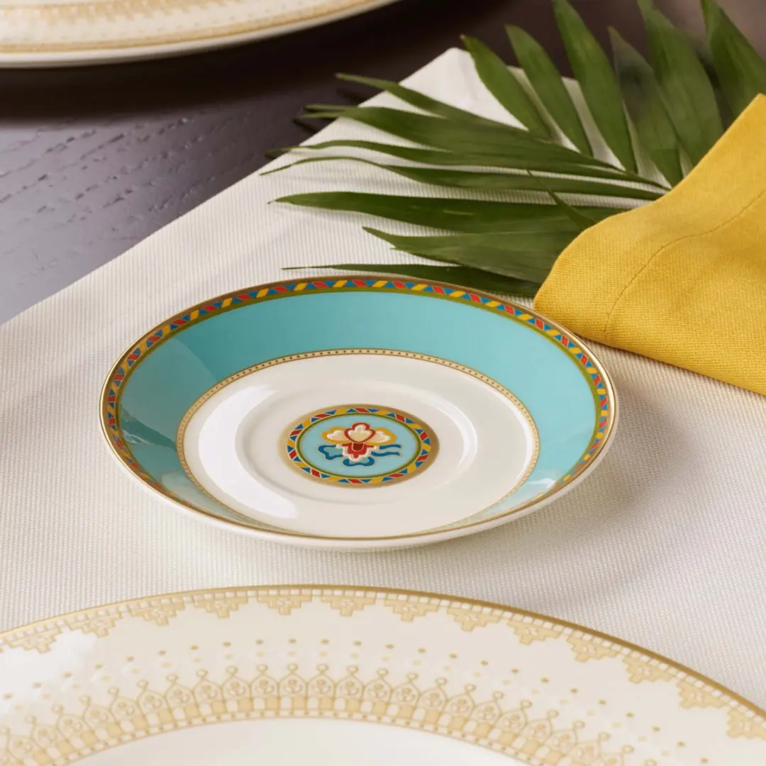 Villeroy & Boch Samarkand Espressountertassen - Aquamarin Ø12,6cm - 6 Stuks