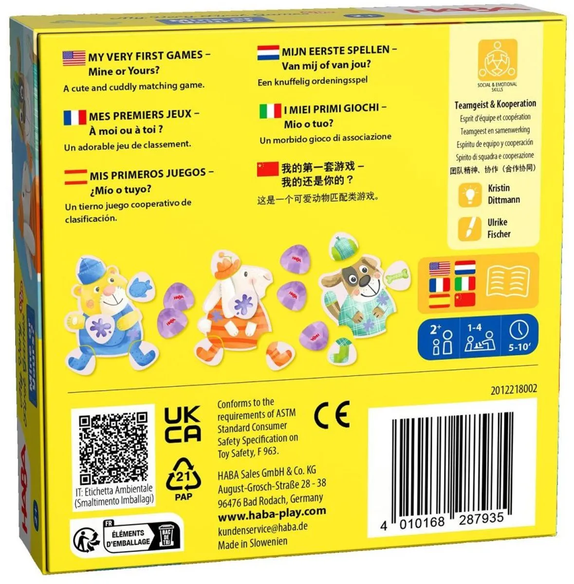 Haba Mijn Eerste Spellen - 2012218002 - Educatief spel 3+ jaar - Multicolor