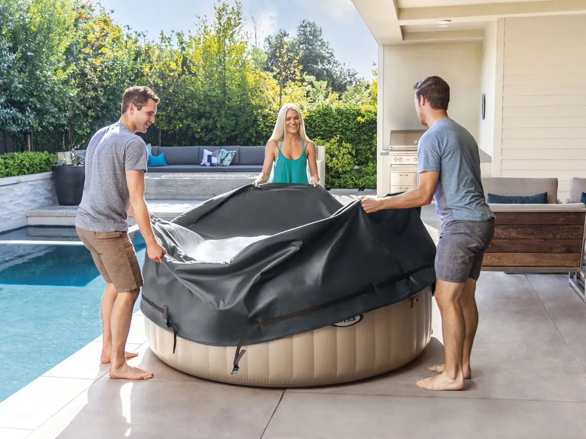 Intex PureSpa Thermische Cover 28532 - Ø218cm Donkergrijs