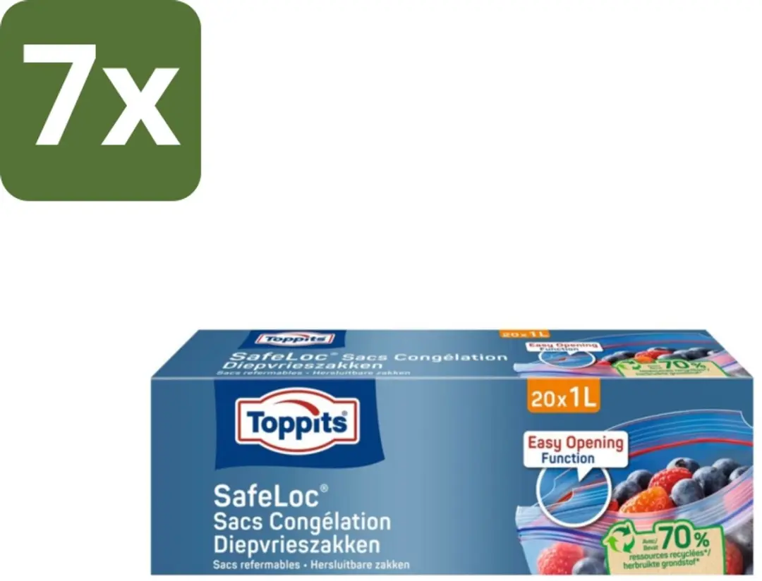 Toppits Safeloc Diepvrieszakken 1L