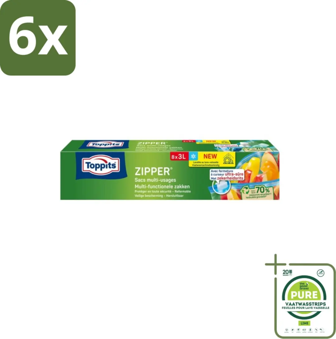 Toppits Zipper Multifunctionele Zakken 3L