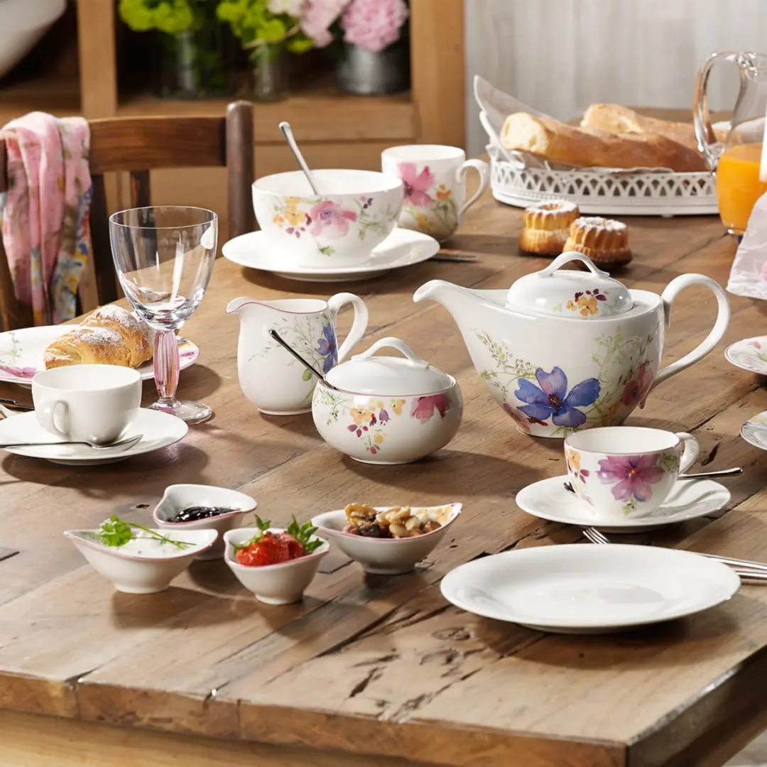 Villeroy & Boch Mariefleur Gris Theeset - 3-delig - 6 Personen