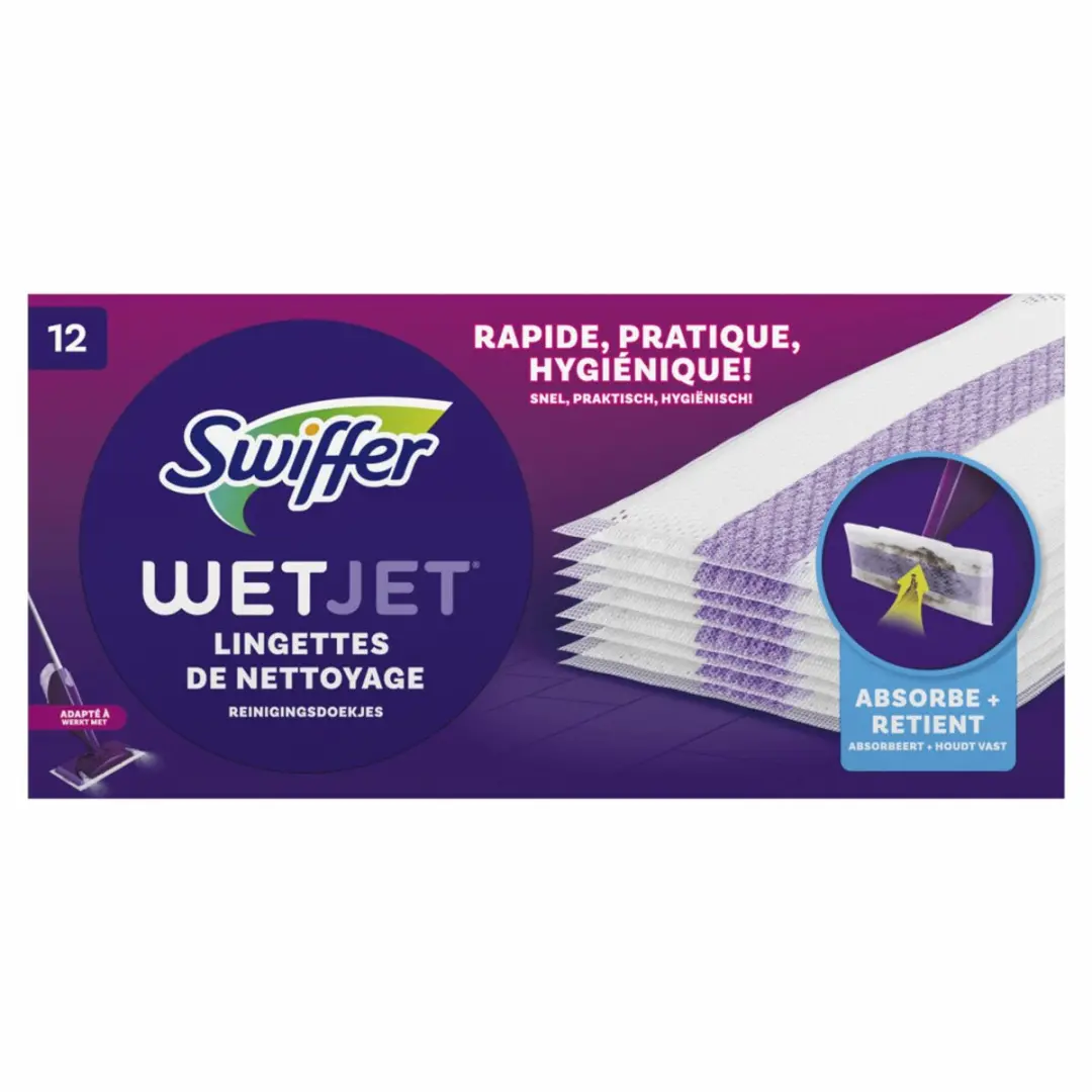 Swiffer WetJet Reinigingsdoekjes Navulling 12 Stuks - Wit