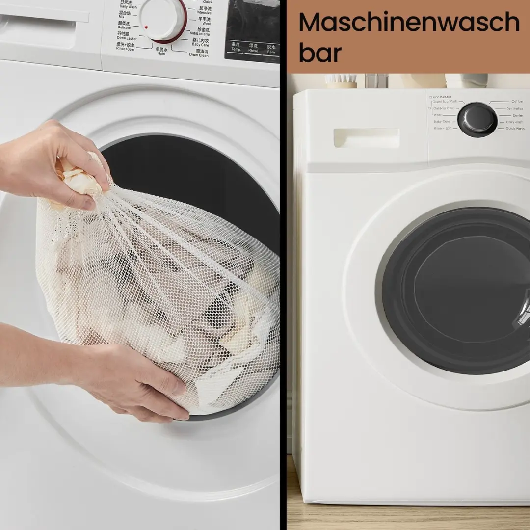 Songmics Wasmand met Deksel 130L - Wit