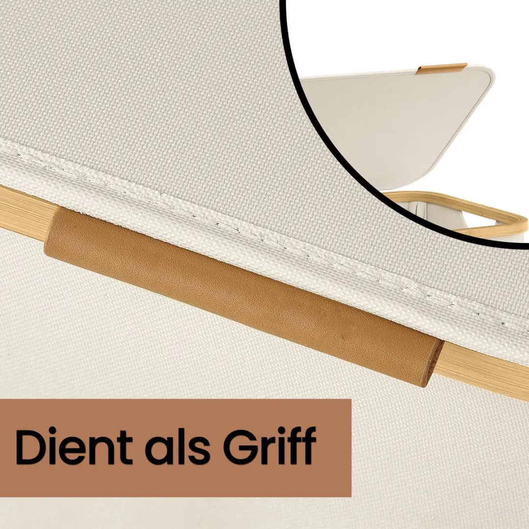 Songmics Wasmand met Deksel 130L - Wit - afbeelding 6 van 6