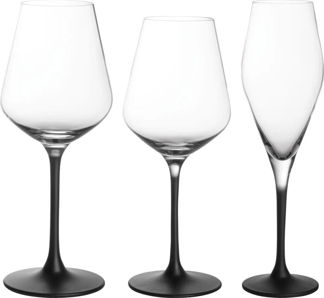 Villeroy & Boch Manufacture Rock Wijn- en Champagneset 12-delig - Zwart-transparant