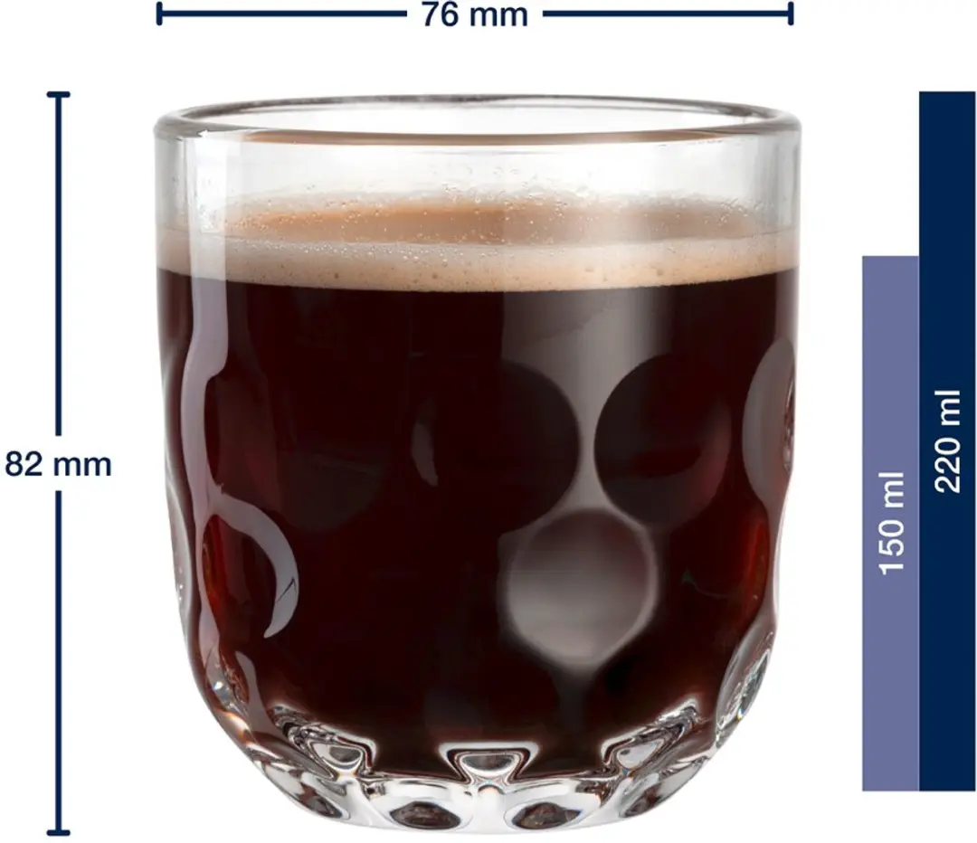 Leonardo Gocce Koffieglaasjes 220ml - 6 Stuks - Transparant