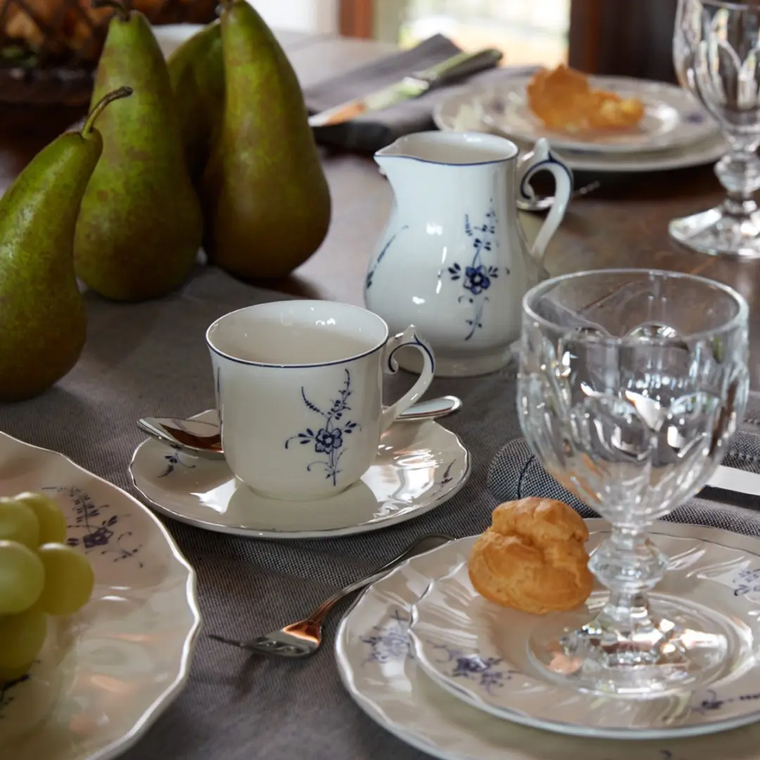Villeroy & Boch Vieux Luxembourg Kaffeetassen 120ml - 6 Stuks - Wit-Blauw