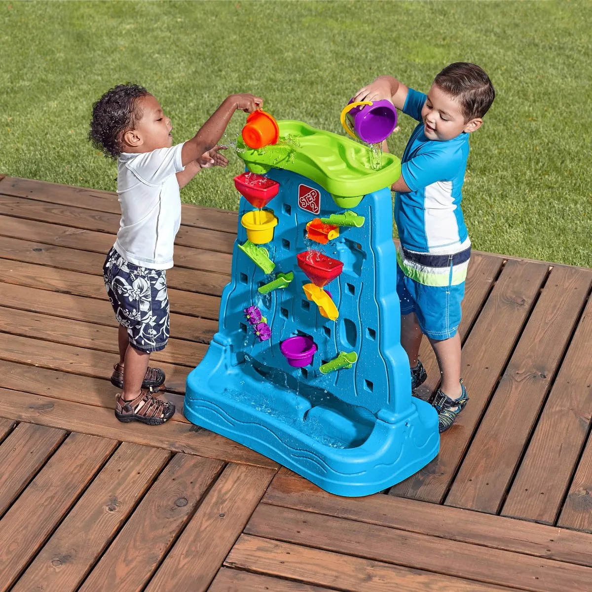Step2 Waterfall Discovery Wall Watertafel - 5L - Blauw