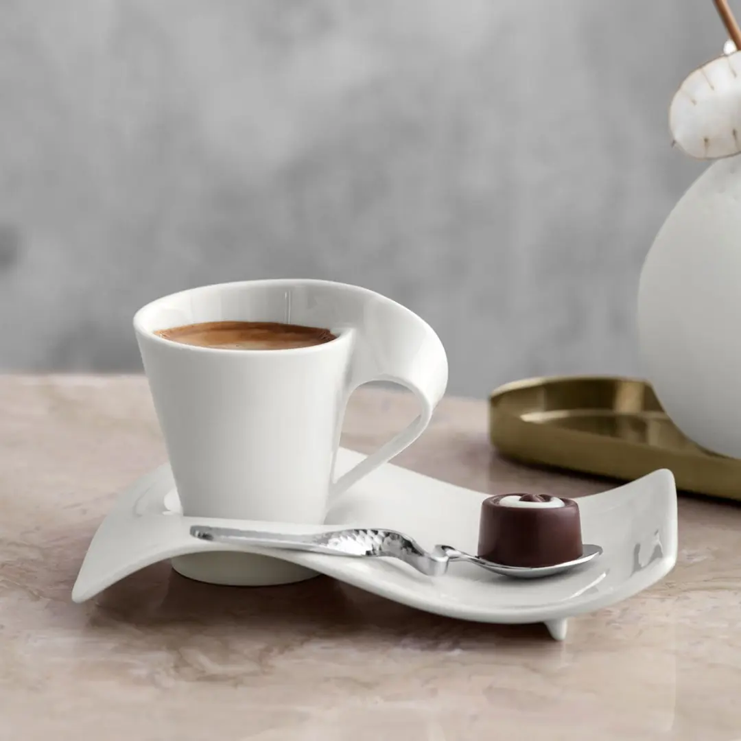 Villeroy & Boch NewWave Caffè Espressotassen Set 6 - 80ml - wit-gekleurd