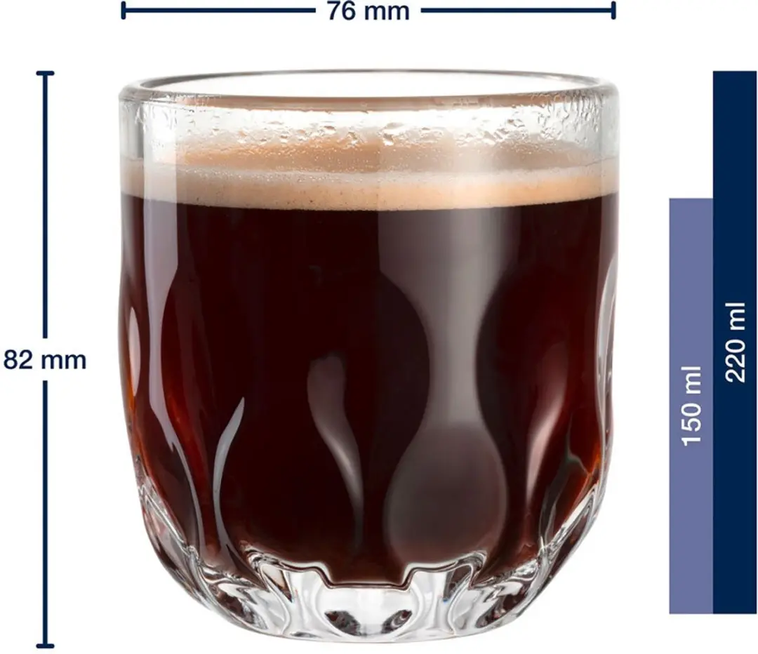 Leonardo Gocce Koffieglaasjes 220ml - 6 Stuks - Transparant