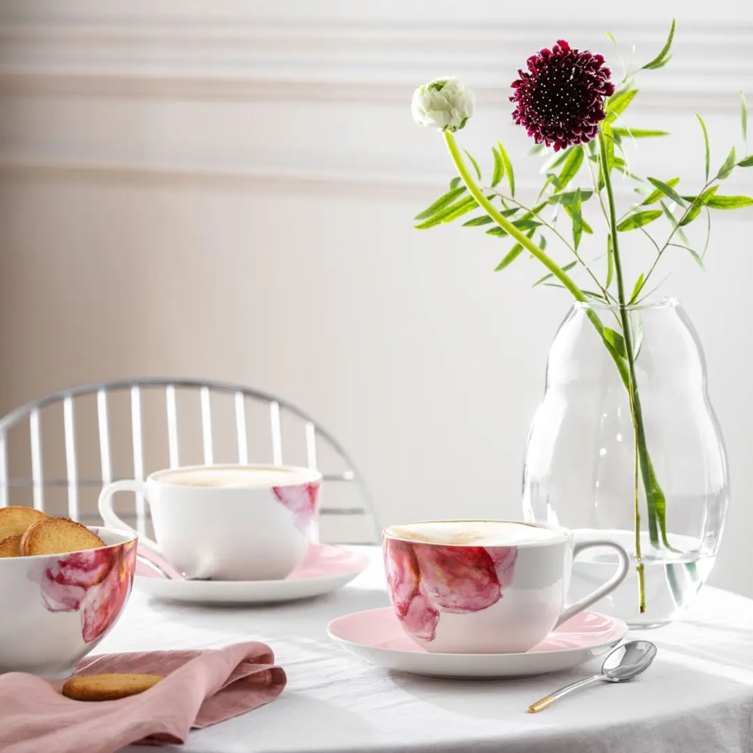 Villeroy & Boch Cappuccinountertassen Rose Garden Ø17,4cm - 6 Stuks