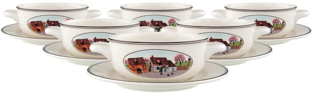 Villeroy & Boch Naif Suppentassen met Onderschotels