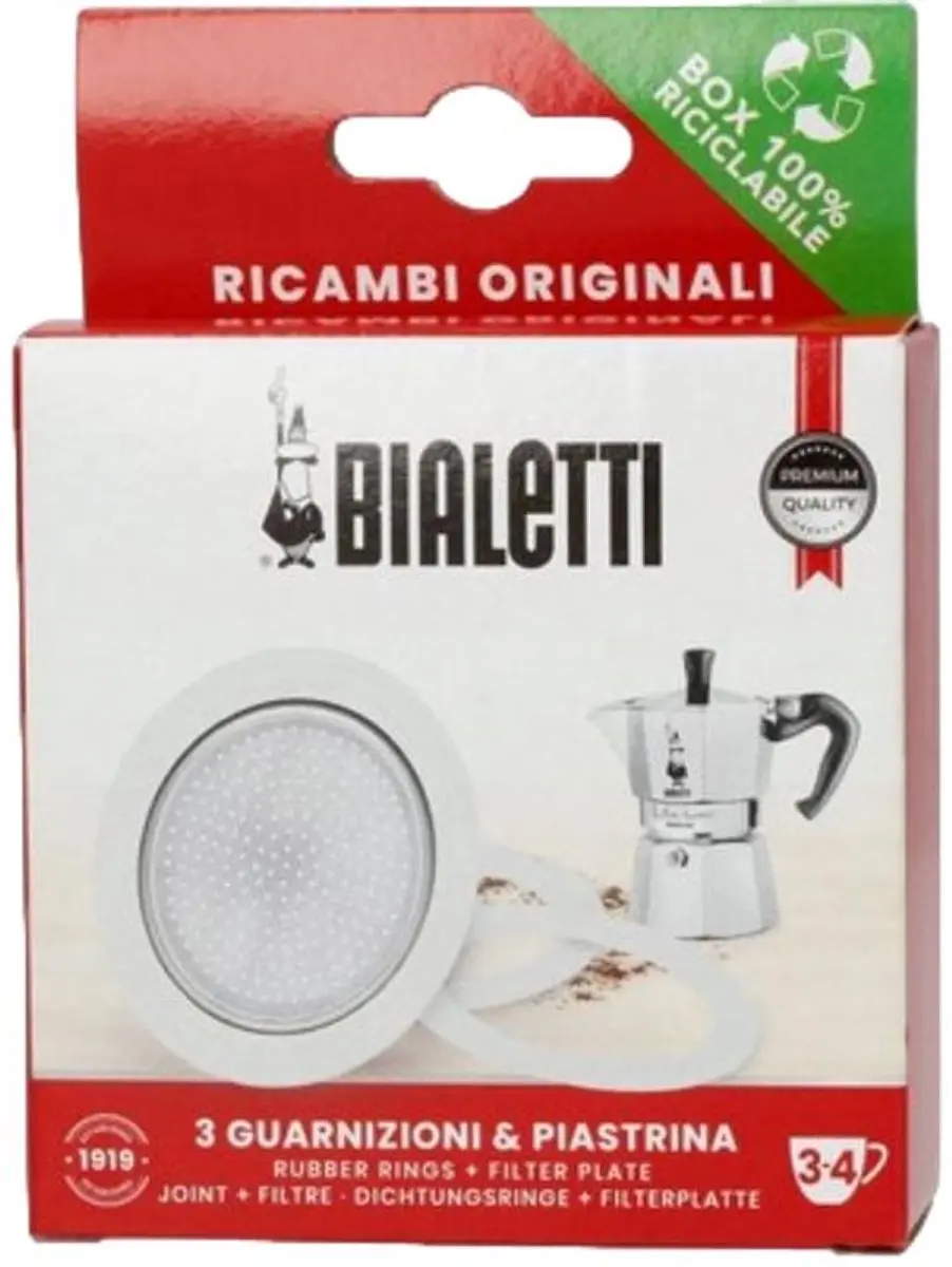 Bialetti Moka Express Filterplaatje & Ringen 3/4 Kop