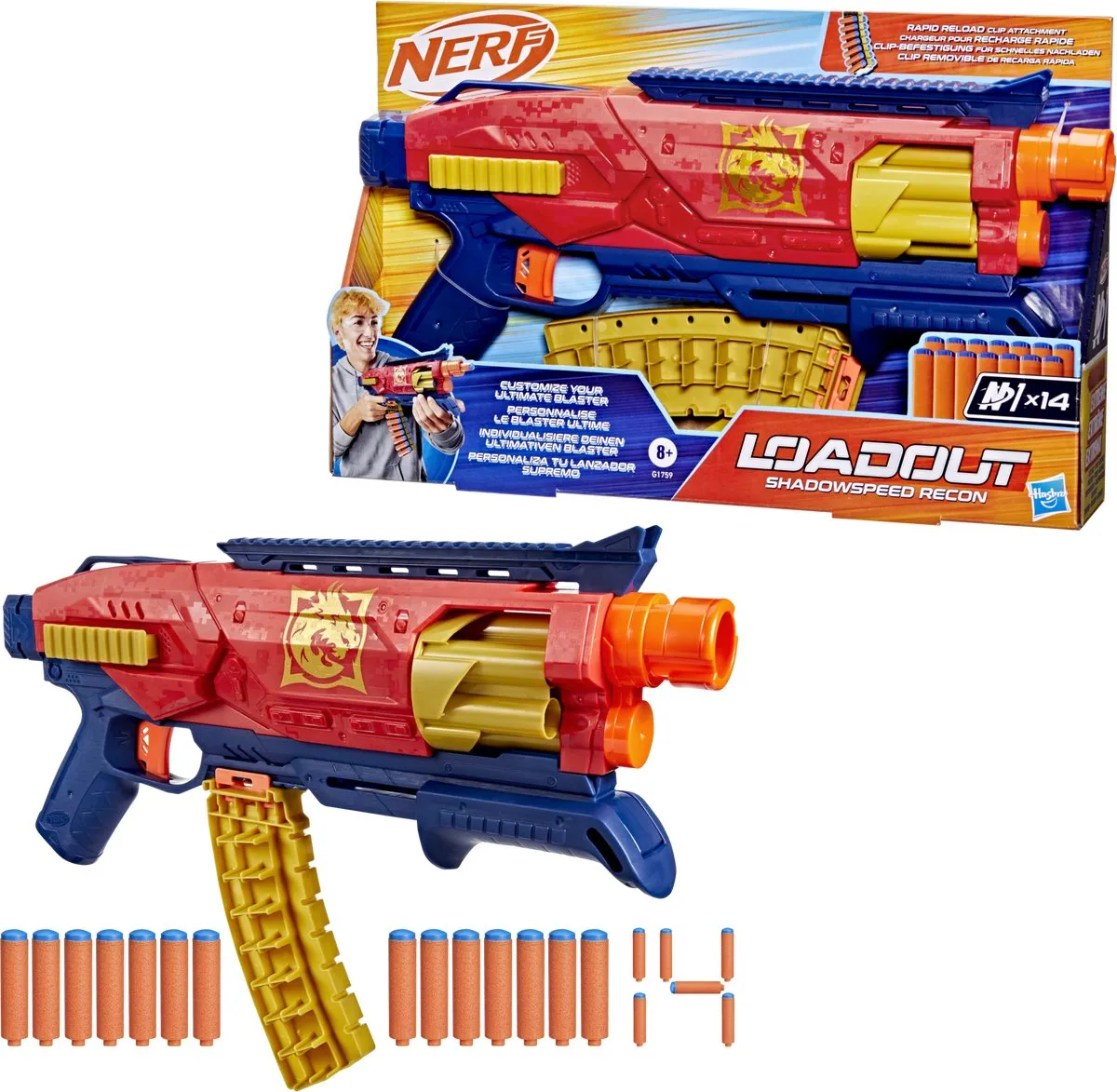 Nerf Loadout Shadowspeed Recon Blaster G1763 - Oranje