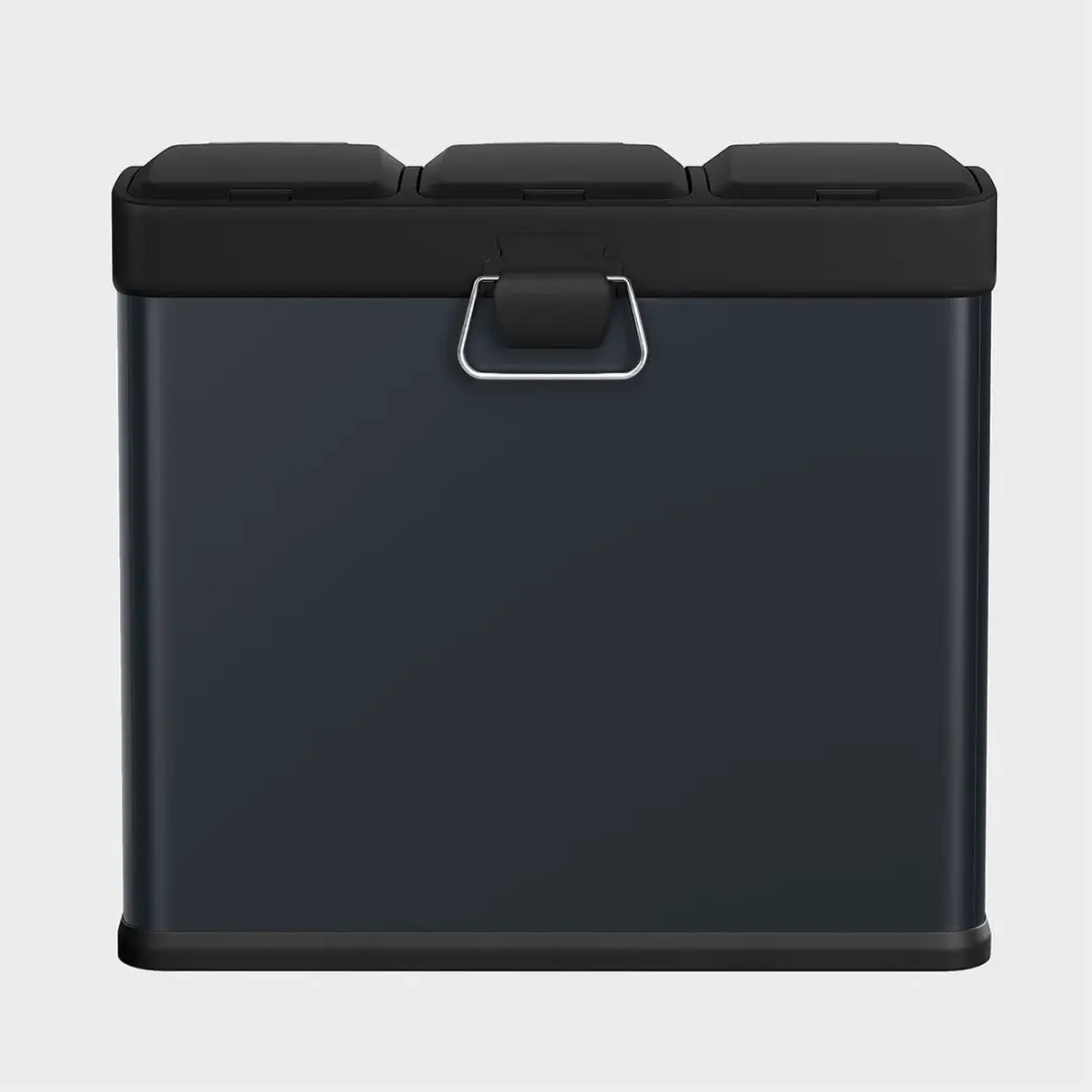 Songmics Keukenprullenbak 3x8L - Grijs/ Groen/ Zwart