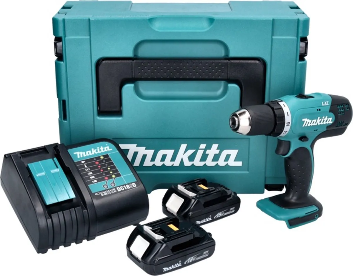 Makita DDF453SYJ Accuboormachine 18V - 2x Accu 1,3Ah + Lader + Makpac - afbeelding 2 van 5