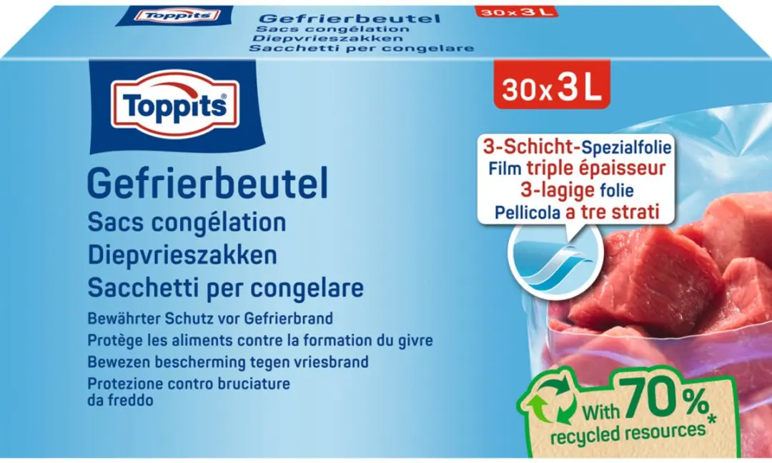 Toppits Diepvrieszakjes 3L - 30 Stuks
