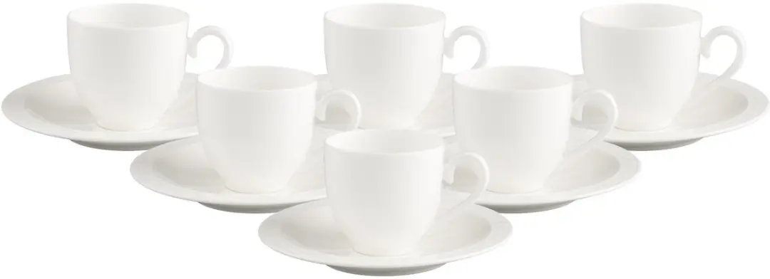 Villeroy & Boch White Pearl Espressotassen Set
