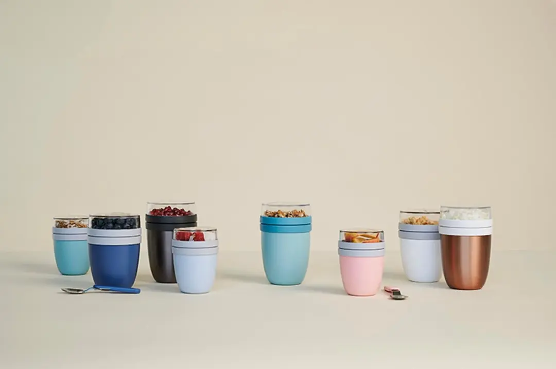 Mepal Nordic Lunchpots Set - 2x 0.5L - Ø10.7cm - Blauwzwart