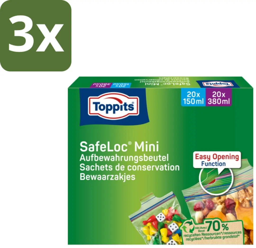 Toppits Safeloc Mini Zip-Zakjes 40 Stuks
