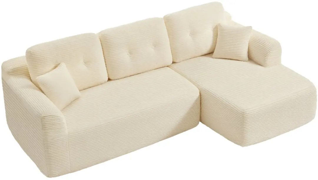 Songmics Modulaire Hoekbank 244cm - Chaise longue rechts
