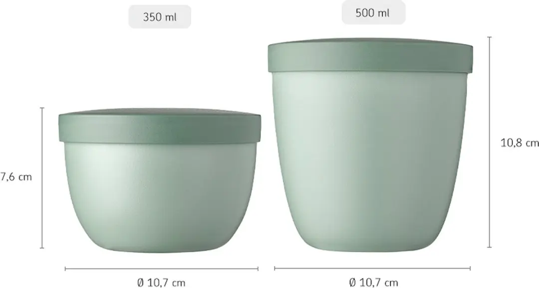 Mepal Snackpots Ellipse Set 2 - 350ml & 500ml Nordic Blue