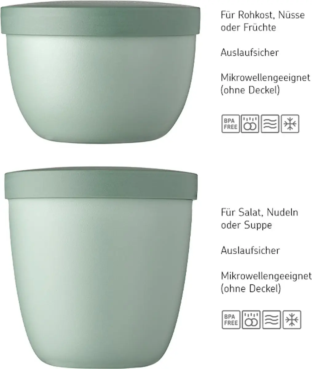 Mepal Snackpots Ellipse Set 2 - 350ml & 500ml Nordic Blue