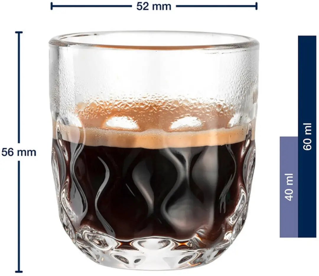 Leonardo Espressogläser Gocce 60ml - 6 Stuks - Transparant
