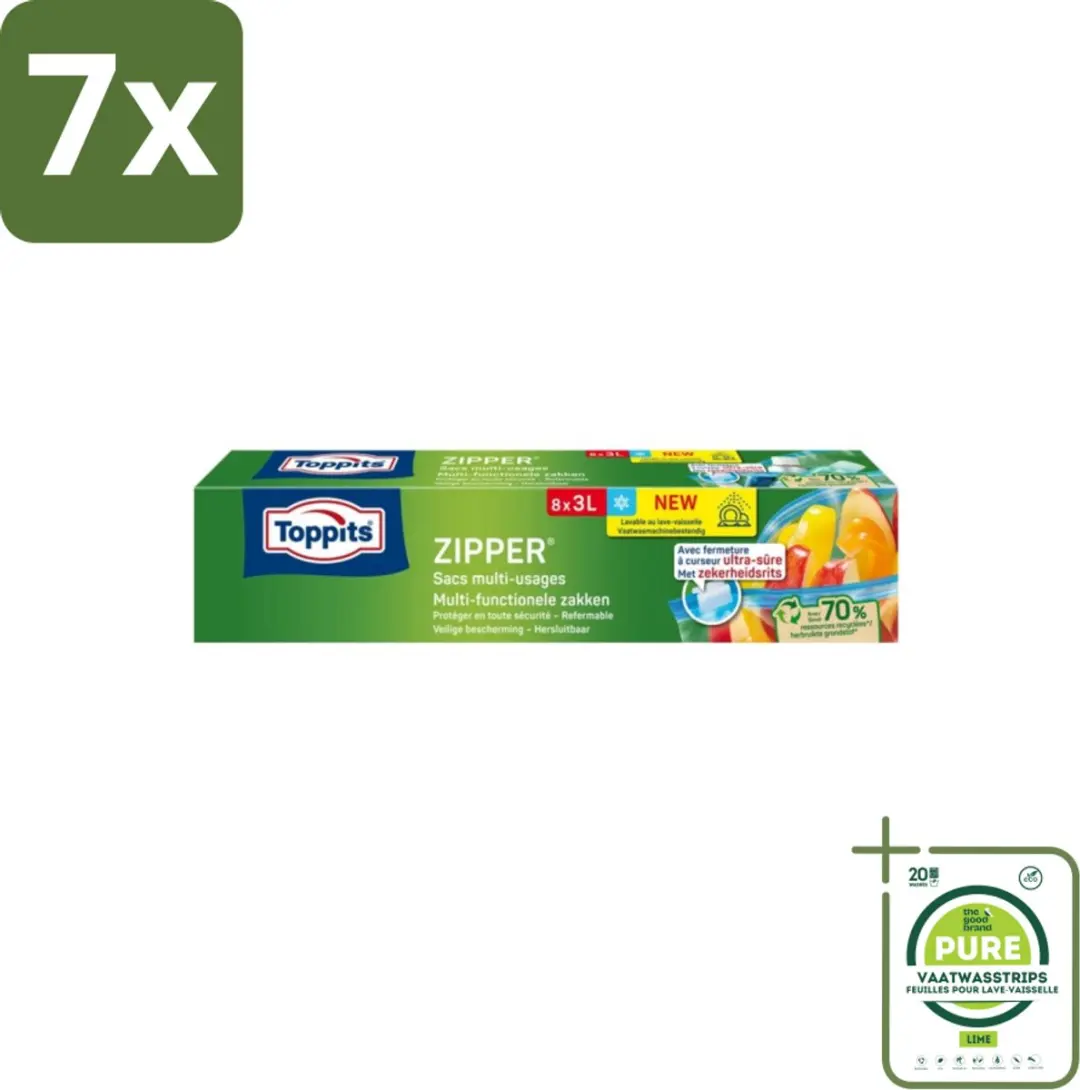 Toppits Zipper Multifunctionele Zakken 3L