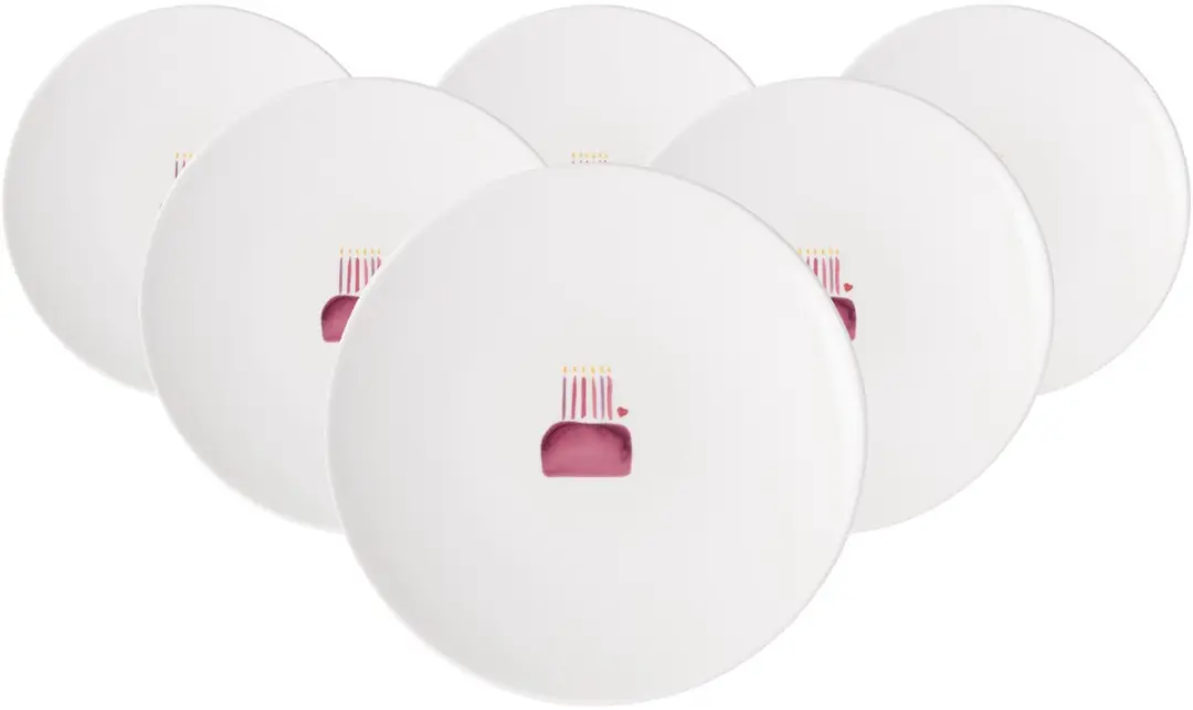 Villeroy & Boch With Love Happy Birthday Ontbijtborden - 6 Stuks