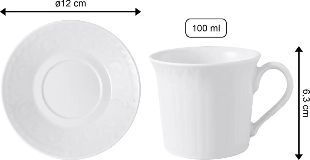 Villeroy & Boch Cellini Espressotasse 100ml - wit-gekleurd - 2 Stuks