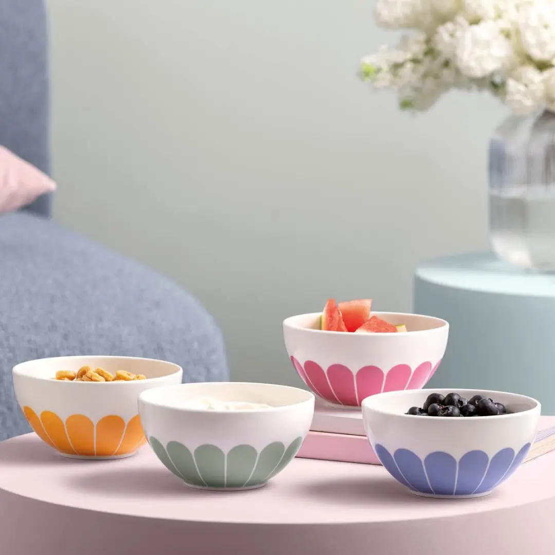 Villeroy & Boch Fleur Vert Müslischalen-Set 4 Stuks - ø14,1cm
